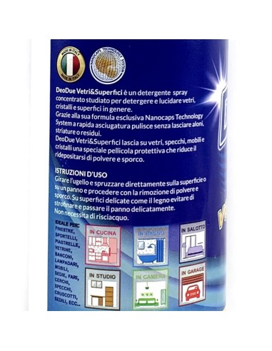 deo due vetri & superfici - 750ml - detergente multisuperfici: tuttocasashop.live: pulizia e cura della casa
