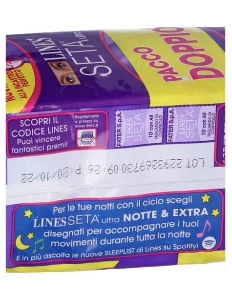 lines seta ultra assorbenti - pacco doppio - 20 pezzi - anatomico con ali: tuttocasashop.live: igiene e cura della persona