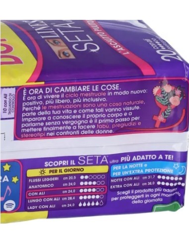 lines seta ultra assorbenti - pacco doppio - 20 pezzi - anatomico con ali: tuttocasashop.live: igiene e cura della persona