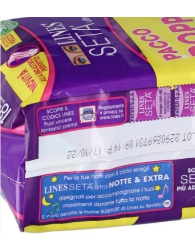 lines seta ultra assorbenti - pacco doppio - 18 pezzi - lungo con ali: tuttocasashop.live: igiene e cura della persona