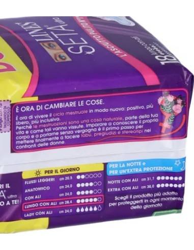 lines seta ultra assorbenti - pacco doppio - 18 pezzi - lungo con ali: tuttocasashop.live: igiene e cura della persona