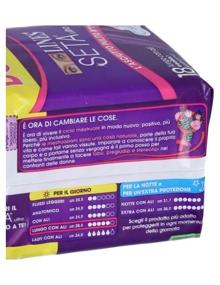 lines seta ultra assorbenti - pacco doppio - 18 pezzi - lungo con ali: tuttocasashop.live: igiene e cura della persona