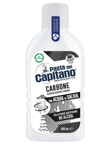 pasta del capitano collutorio per igiene dentale 400ml - carbone - salvia: tuttocasashop.live: igiene e cura della persona