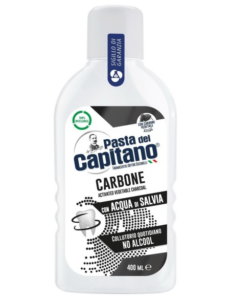 pasta del capitano collutorio per igiene dentale 400ml - carbone - salvia: tuttocasashop.live: igiene e cura della persona