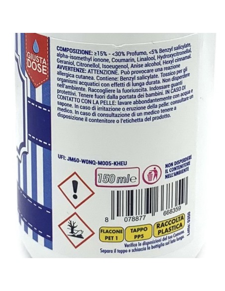 deo due gocce profumabiancheria 150ml - profumatore per bucato - muschio: tuttocasashop.live: prodotti per bucato e tessuti