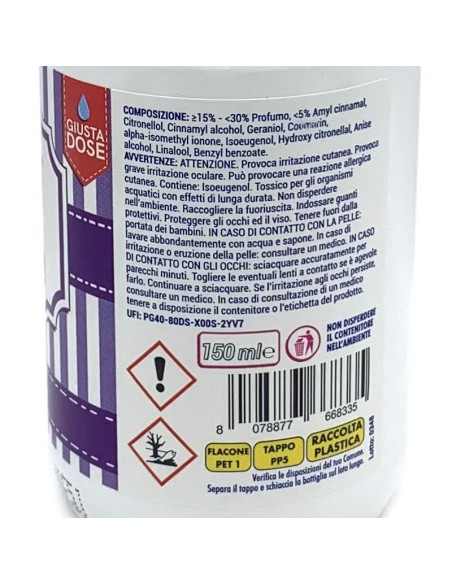 deo due gocce profumabiancheria 150ml - profumatore per bucato - oriental: tuttocasashop.live: prodotti per bucato e tessuti