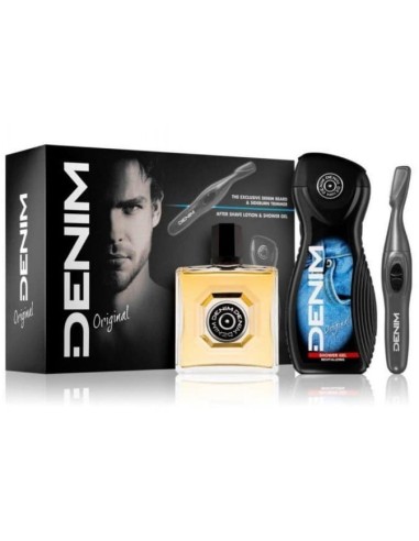 denim confezione original - after shave 100ml + doccia 250ml + regola barba: tuttocasashop.live: igiene e cura della persona