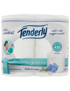 tenderly fior di lino carta igienica maxi - 4 rotoloni: tuttocasashop.live: carta & monouso