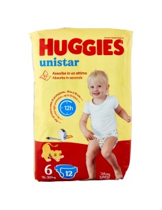 huggies unistar - 12 pannolini taglia 6 xl extra large 15-30 kg: tuttocasashop.live: igiene e cura della persona