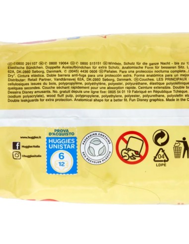 huggies unistar - 12 pannolini taglia 6 xl extra large 15-30 kg: tuttocasashop.live: igiene e cura della persona