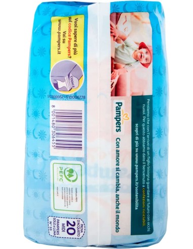 pampers sole e luna - 20 pannolini taglia 3 midi 4-9 kg: tuttocasashop.live: igiene e cura della persona
