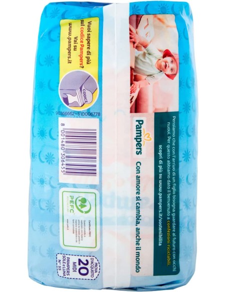 pampers sole e luna - 20 pannolini taglia 3 midi 4-9 kg: tuttocasashop.live: igiene e cura della persona