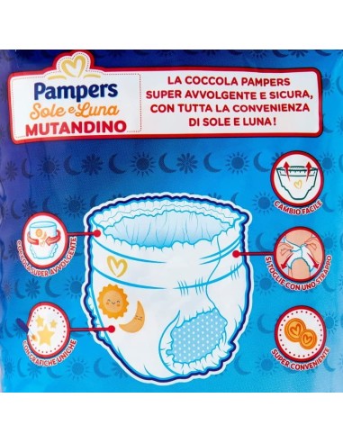 pampers sole e luna mutandino - 14 pannolini taglia 5 junior 12-18kg: tuttocasashop.live: igiene e cura della persona