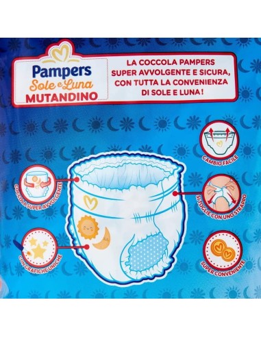 pampers sole e luna mutandino 13 pannolini taglia 6 xl extra large 15+ kg: tuttocasashop.live: igiene e cura della persona