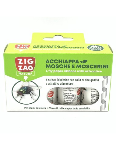 zig zag mosche e moscerini - 4 strisce biadesive con colla e attrattivo: tuttocasashop.live: pulizia e cura della casa