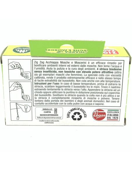 zig zag mosche e moscerini - 4 strisce biadesive con colla e attrattivo: tuttocasashop.live: pulizia e cura della casa