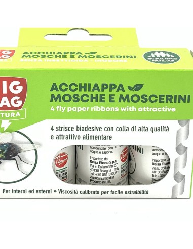 zig zag mosche e moscerini - 4 strisce biadesive con colla e attrattivo: tuttocasashop.live: pulizia e cura della casa