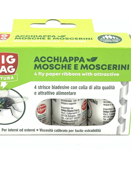 zig zag mosche e moscerini - 4 strisce biadesive con colla e attrattivo: tuttocasashop.live: pulizia e cura della casa