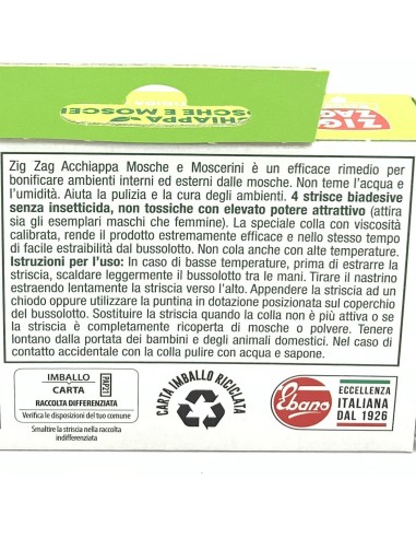 zig zag mosche e moscerini - 4 strisce biadesive con colla e attrattivo: tuttocasashop.live: pulizia e cura della casa