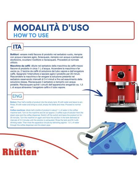 rhutten decalcificante 200ml - per macchine da caffe' caldaie o bollitori: tuttocasashop.live: altro - bazar