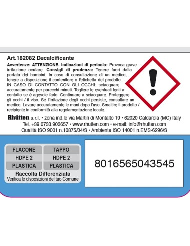 rhutten decalcificante 200ml - per macchine da caffe' caldaie o bollitori: tuttocasashop.live: altro - bazar