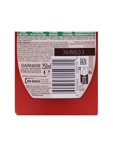 ultra dolce shampoo 250ml protezione colore - olio di argan e mirtillo rosso: tuttocasashop.live: igiene e cura della persona