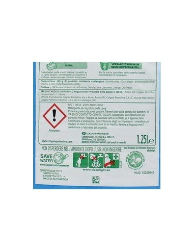 ajax pavimenti detergente liquido - 1250ml - disinfettante: tuttocasashop.live: pulizia e cura della casa