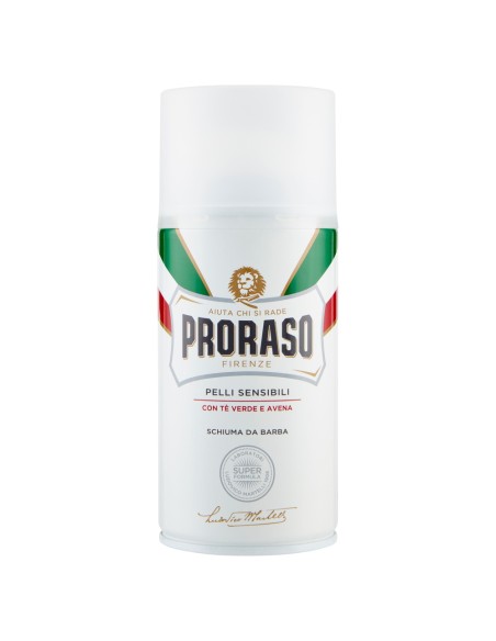proraso schiuma da barba - 300ml - pelli sensibili - te' verde e avena: tuttocasashop.live: igiene e cura della persona