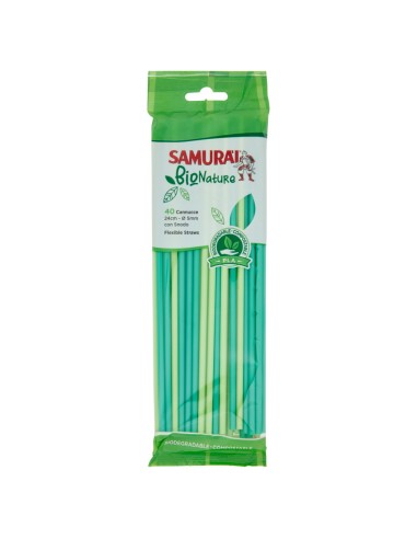 samurai cannucce con snodo - 40 pezzi - bio - biodegradabile e compostabile: tuttocasashop.live: carta & monouso