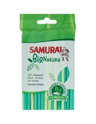 samurai cannucce con snodo - 40 pezzi - bio - biodegradabile e compostabile: tuttocasashop.live: carta & monouso