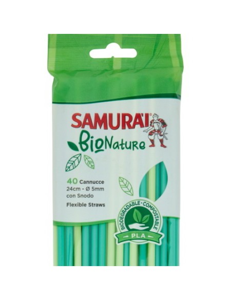 samurai cannucce con snodo - 40 pezzi - bio - biodegradabile e compostabile: tuttocasashop.live: carta & monouso