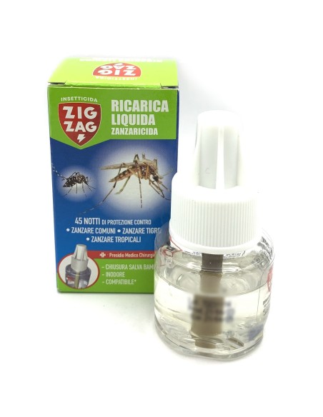 zig zag ricarica liquido zanzaricida 45 notti - per diffusore elettrico: tuttocasashop.live: pulizia e cura della casa