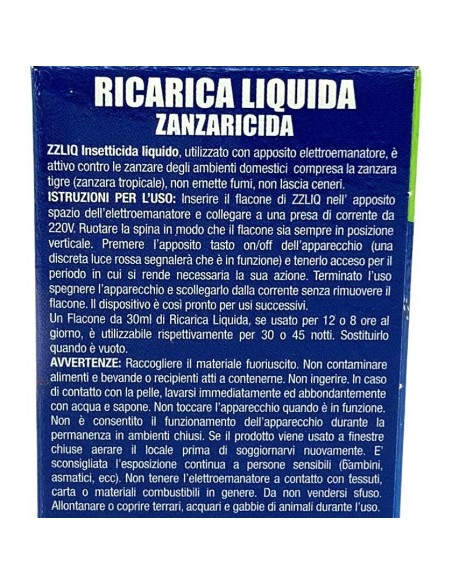 zig zag ricarica liquido zanzaricida 45 notti - per diffusore elettrico: tuttocasashop.live: pulizia e cura della casa