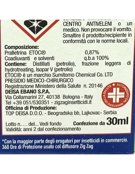 zig zag ricarica liquido zanzaricida 45 notti - per diffusore elettrico: tuttocasashop.live: pulizia e cura della casa