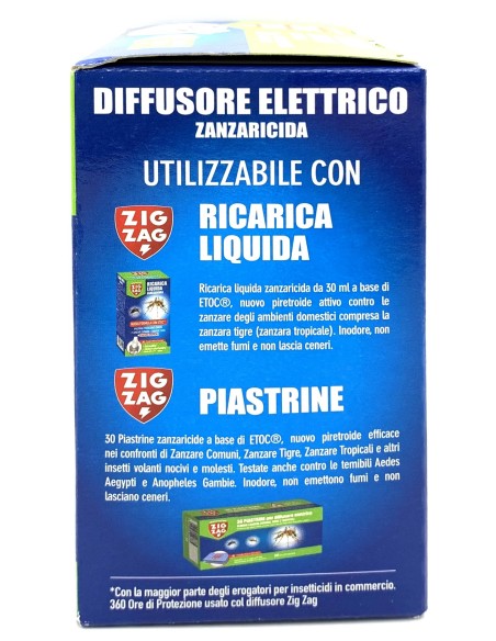 zig zag diffusore elettrico zanzaricida - con ricarica liquida 45 notti: tuttocasashop.live: pulizia e cura della casa