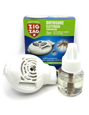 zig zag diffusore elettrico zanzaricida - con ricarica liquida 45 notti: tuttocasashop.live: pulizia e cura della casa