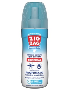 zig zag insetti-via tropical antizanzare e zecche vapo 100ml talco marsiglia: tuttocasashop.live: igiene e cura della persona