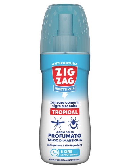 zig zag insetti-via tropical antizanzare e zecche vapo 100ml talco marsiglia: tuttocasashop.live: igiene e cura della persona