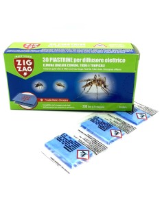 zig zag 30 piastrine per diffusore elettrico - zanzare comuni tigre tropical: tuttocasashop.live: pulizia e cura della casa