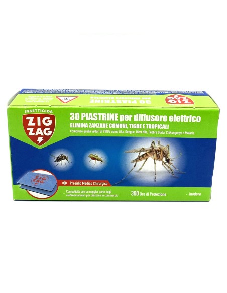 zig zag 30 piastrine per diffusore elettrico - zanzare comuni tigre tropical: tuttocasashop.live: pulizia e cura della casa