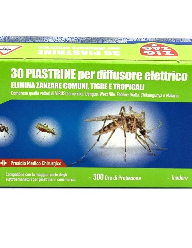 zig zag 30 piastrine per diffusore elettrico - zanzare comuni tigre tropical: tuttocasashop.live: pulizia e cura della casa