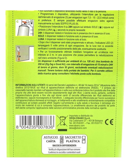 zig zag dispenser automatico per insetticida piretro plus: tuttocasashop.live: pulizia e cura della casa