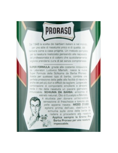 proraso schiuma da barba 400ml - rinfrescante tonificante eucalipto mentolo: tuttocasashop.live: igiene e cura della persona