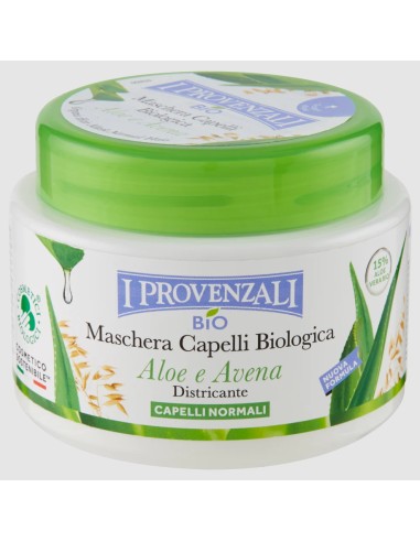 i provenzali bio' maschera capelli biologica - 200ml - aloe vera e avena: tuttocasashop.live: igiene e cura della persona