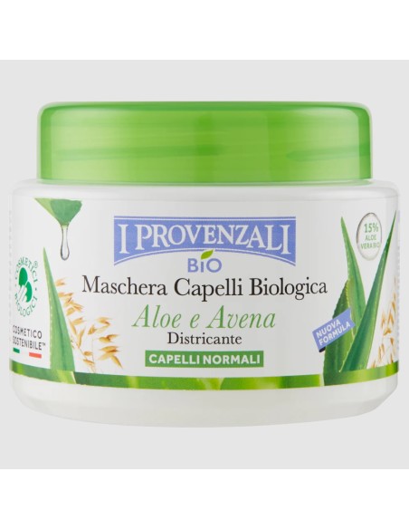 i provenzali bio' maschera capelli biologica - 200ml - aloe vera e avena: tuttocasashop.live: igiene e cura della persona