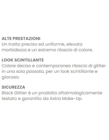 astra black glitter - matita occhi glitter - elevata morbidezza e rilascio: tuttocasashop.live: igiene e cura della persona