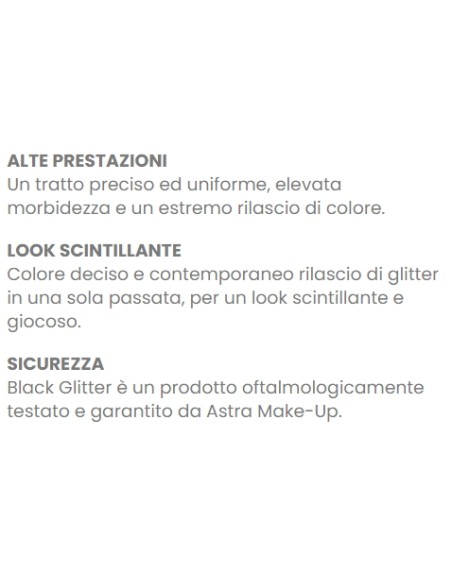astra black glitter - matita occhi glitter - elevata morbidezza e rilascio: tuttocasashop.live: igiene e cura della persona