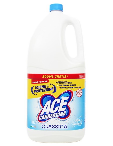 ace candeggina per bucato e casa 3000ml - classica - normale: tuttocasashop.live: prodotti per bucato e tessuti
