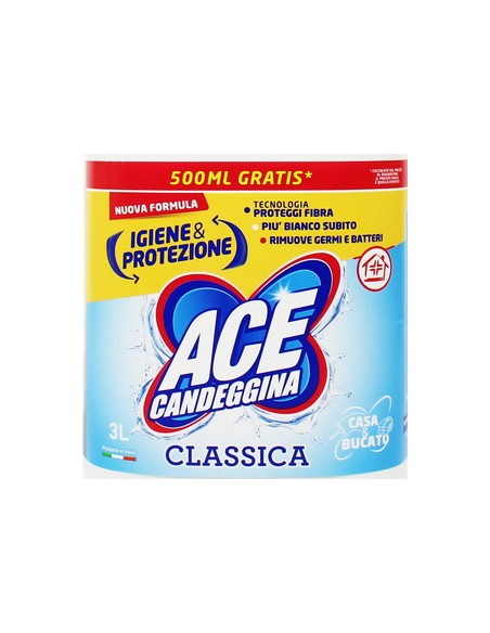 ace candeggina per bucato e casa 3000ml - classica - normale: tuttocasashop.live: prodotti per bucato e tessuti