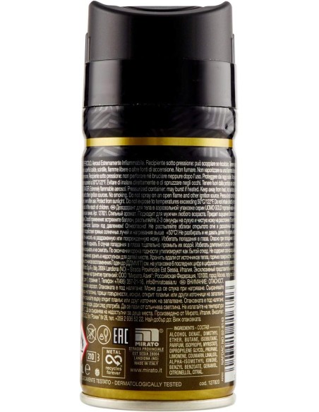 malizia uomo deodorante spray - 150ml - gold: tuttocasashop.live: igiene e cura della persona